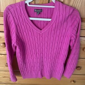 Style & Co. Women's V-Neck Sweater in Vibrant Pink